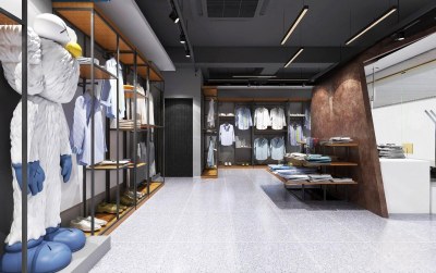 工业风服装鞋店3D模型下载